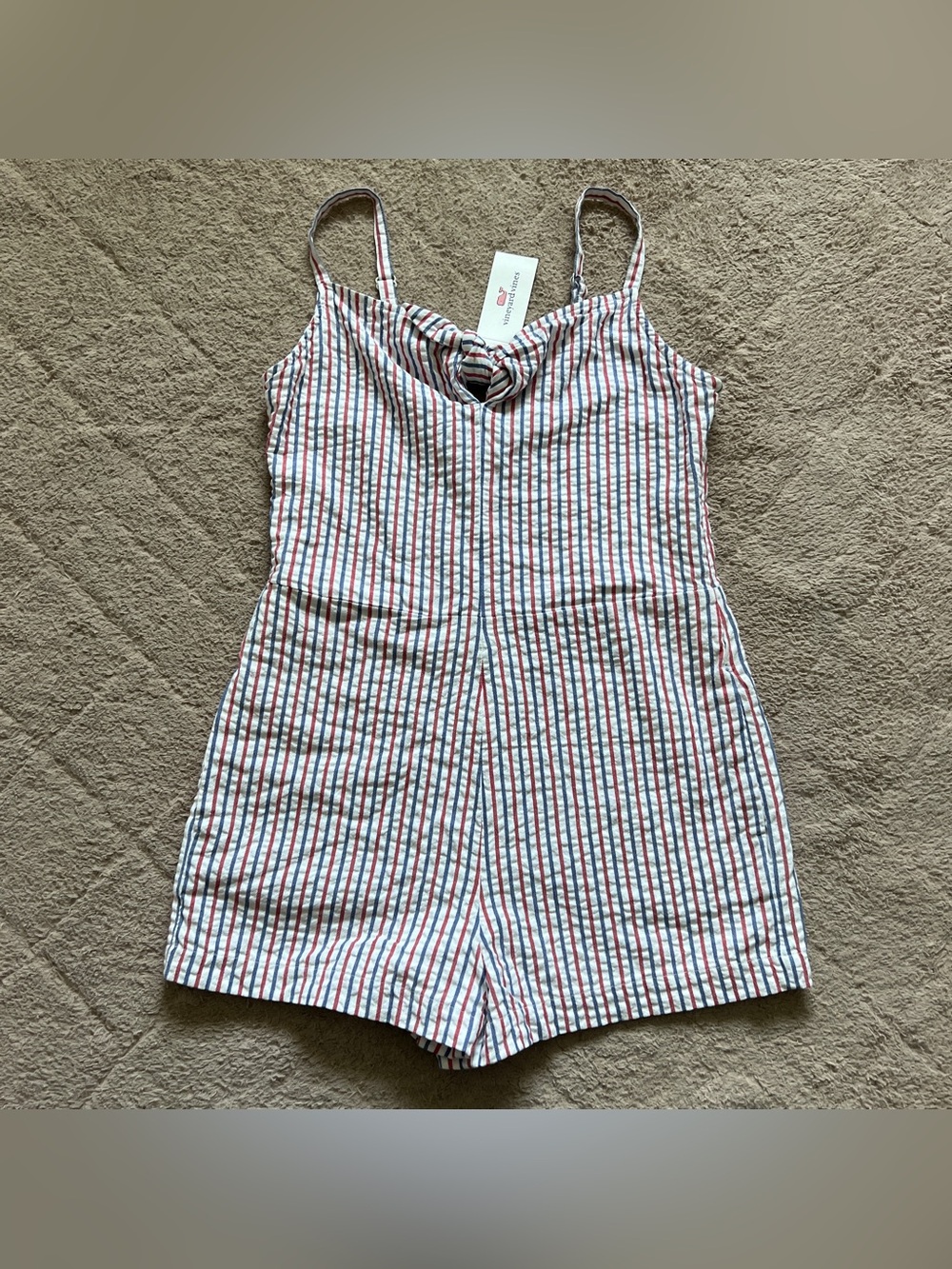 NWT Vineyard Vines Cotton Romper Americana 4th of July Patriotic Smocked Sz 2